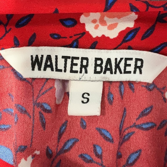 Walter Baker Naomi Apple Blossom Floral Neck Tie Long Sleeve Blouse Size Small S - Picture 4 of 5